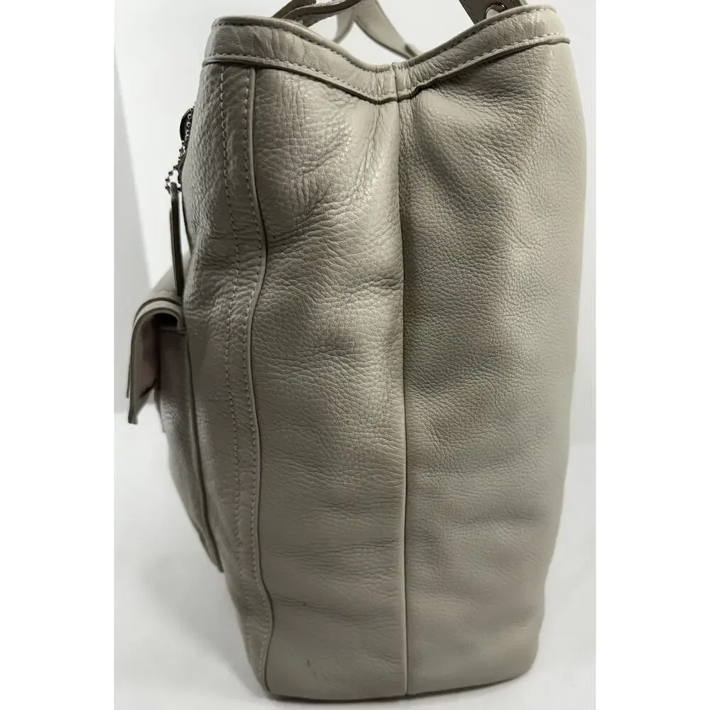 Coach Legacy Tote #19264 Leather Chalk Ivory‎ Pocket Shoulder Bag EUC - Picture 4 of 16